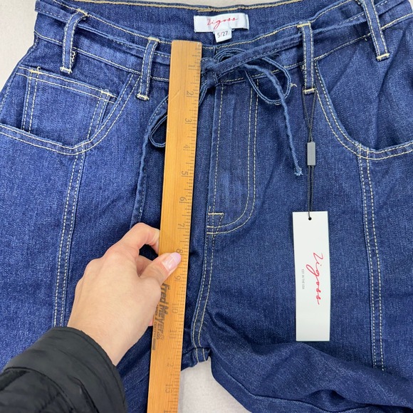 Vigoss Barell Leg Jeans Womens 5/27 Dark Wash Denim Belted Boho Retro - Picture 8 of 10